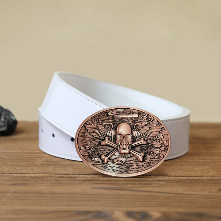 Ceinture en cuir avec boucle créative pour porte-bière en forme d'ange et de crâne pour homme
