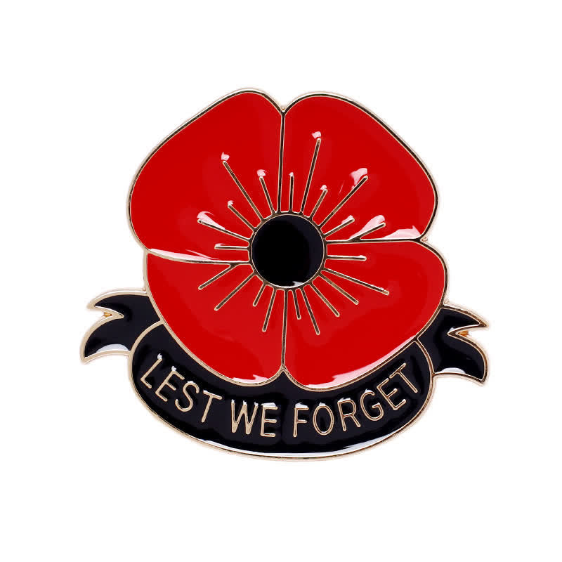 Lot de 3 broches coquelicot unisexes « Lest We Forget »