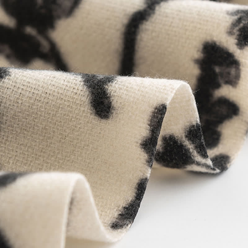 Écharpe botanique à fleurs douces crème pour femme