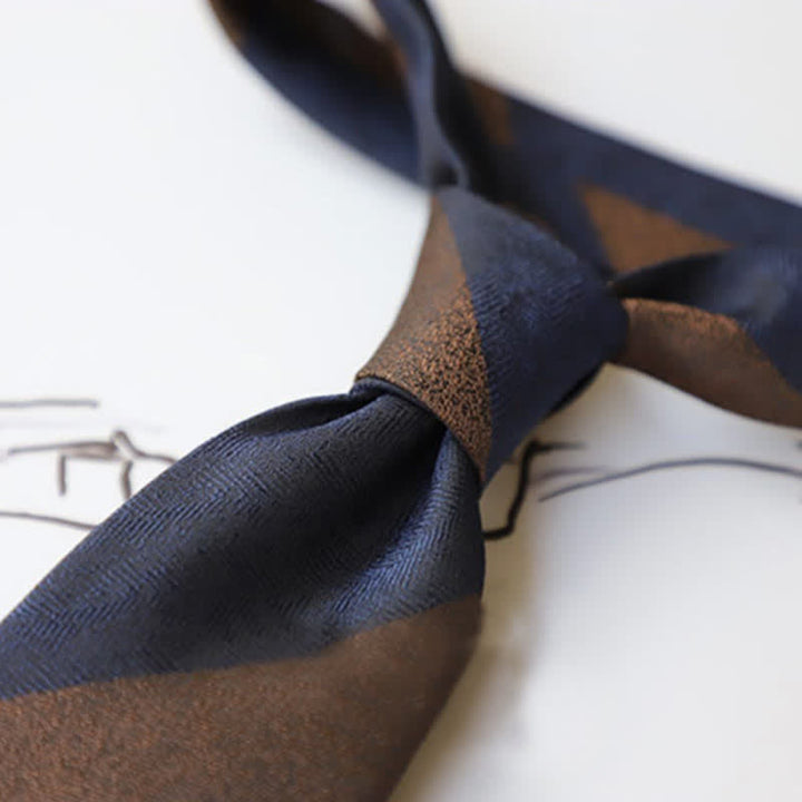 Cravate rayée à blocs de couleurs pour hommes