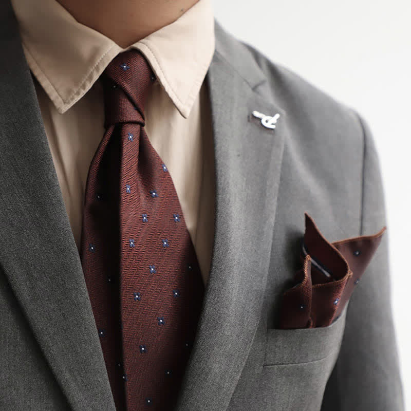 Lot de 2 pochettes de costume à motif mini vintage pour homme