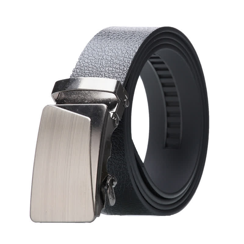 Ceinture en cuir noir à boucle automatique pour homme