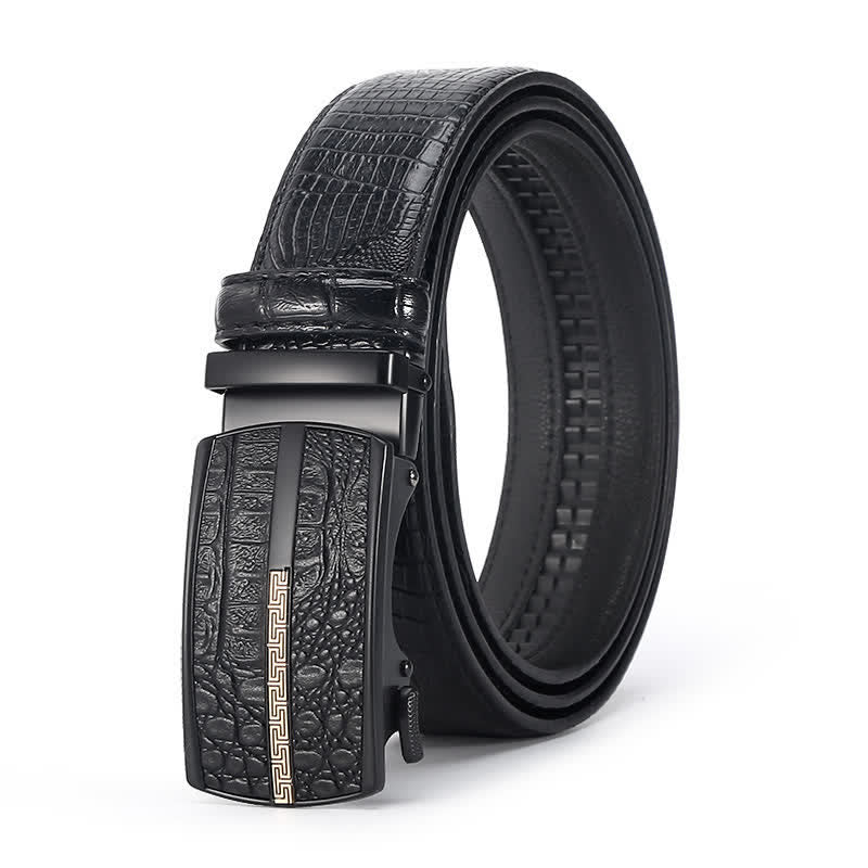Ceinture en cuir de luxe à motif peau de crocodile pour homme