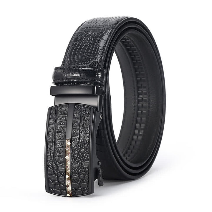 Ceinture en cuir de luxe à motif peau de crocodile pour homme
