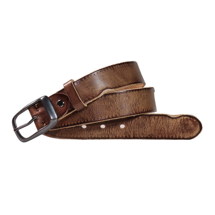 Ceinture en cuir vieilli style western pour homme