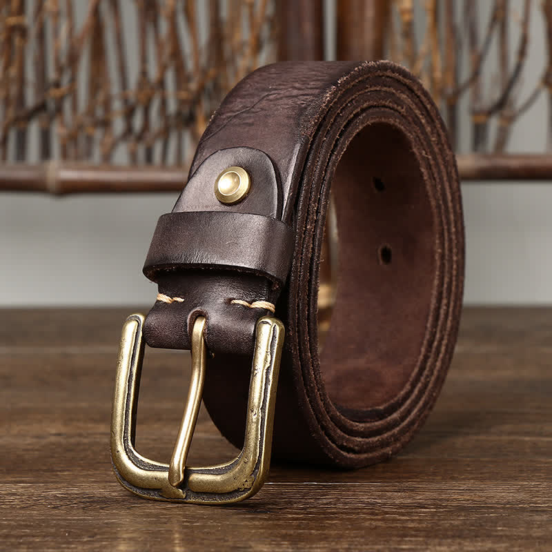 Ceinture en cuir pour homme avec motif d'ancre de bateau sculpté