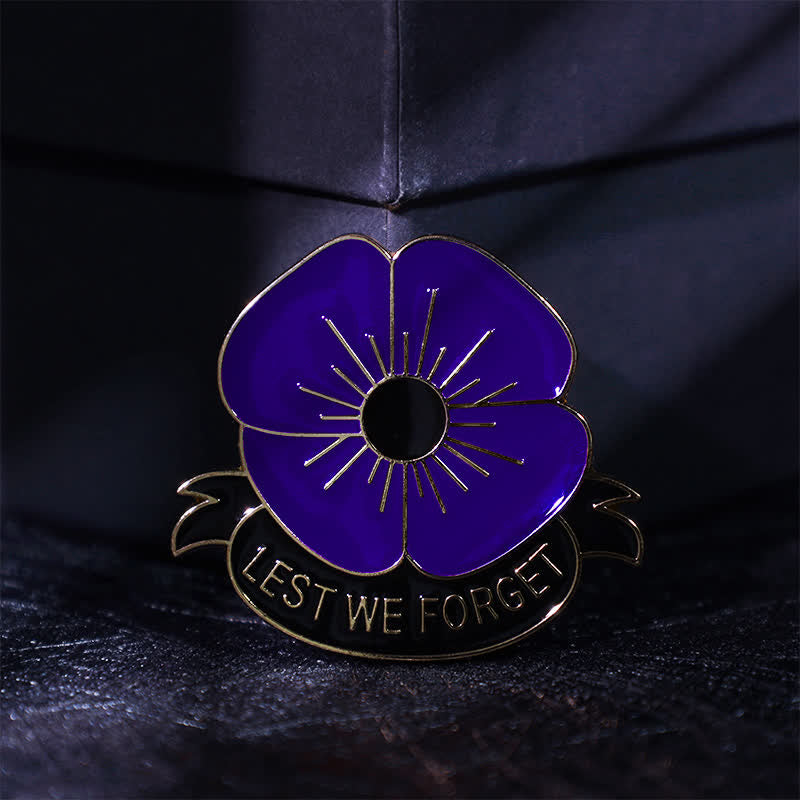 Lot de 3 broches coquelicot unisexes « Lest We Forget »
