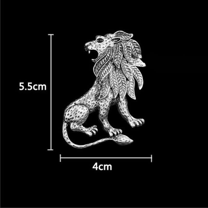 Broche rétro antique pour homme en forme de lion