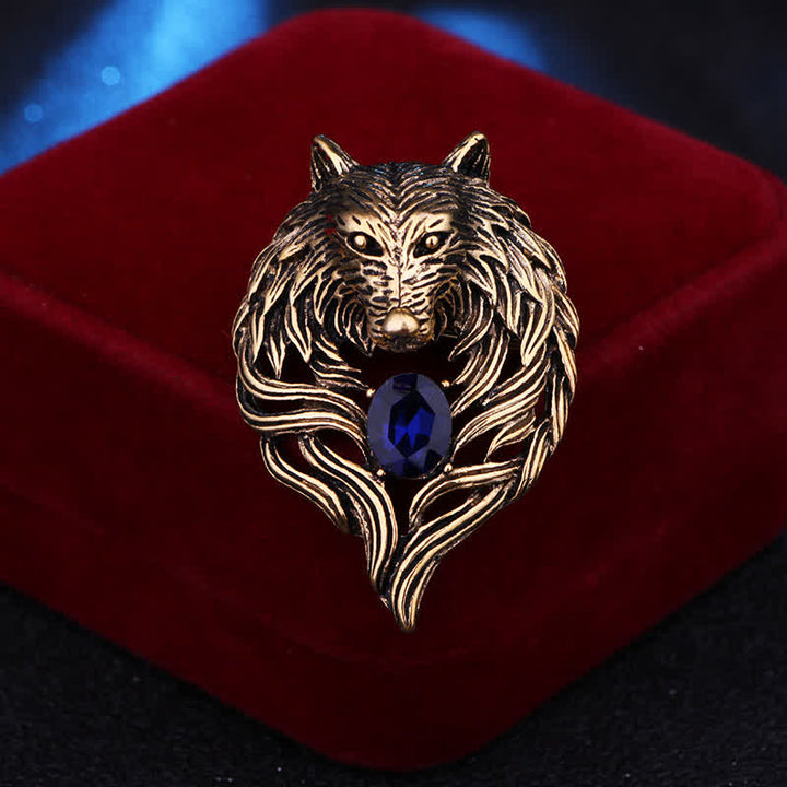 Broche tête de loup pour homme Legend