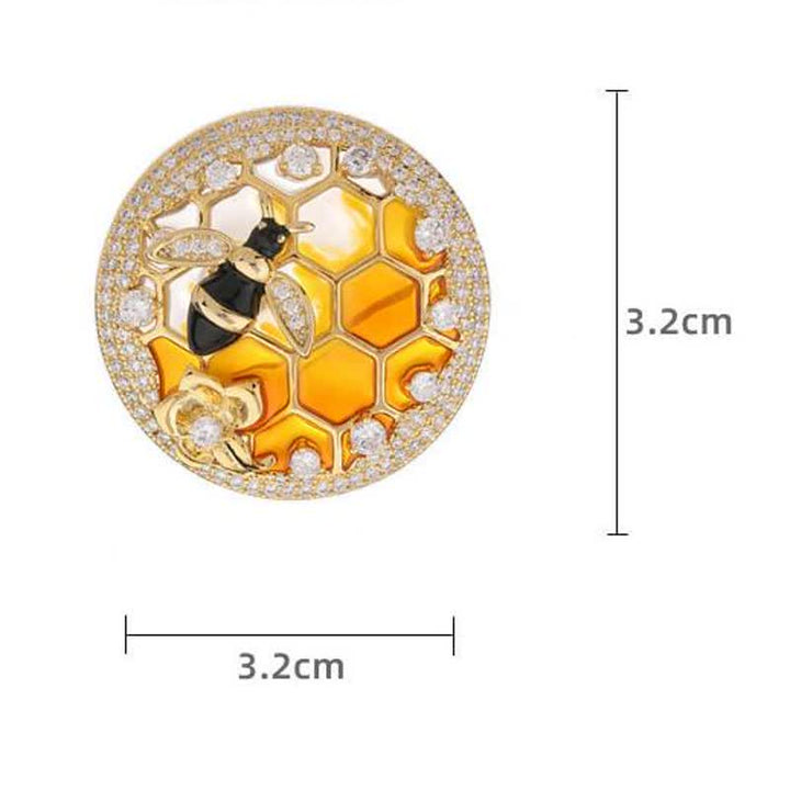 Broche nid d'abeille pour femme en forme de ruche d'abeilles