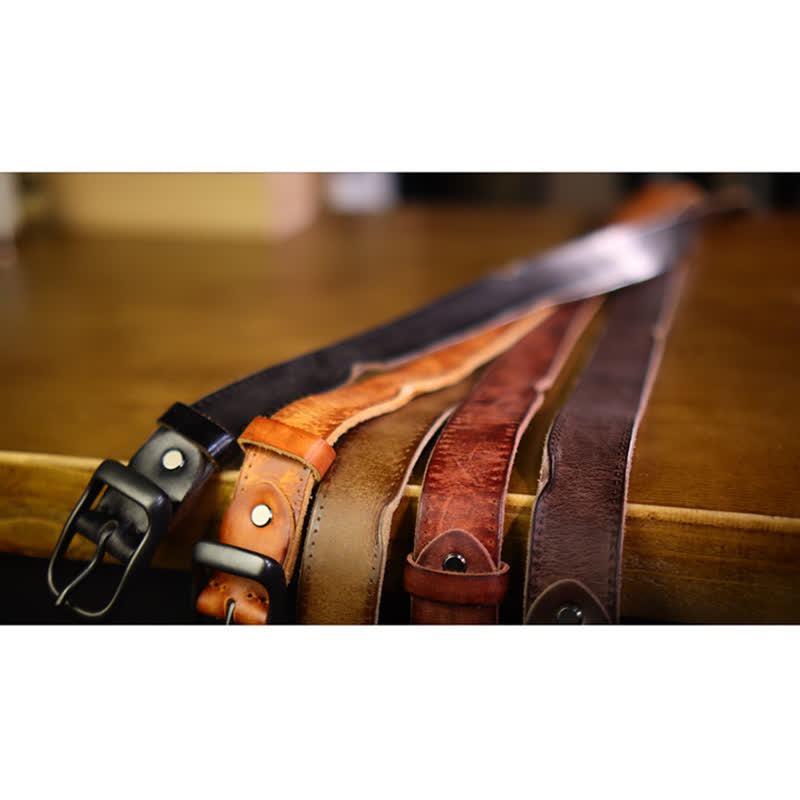 Ceinture en cuir vieilli style western pour homme