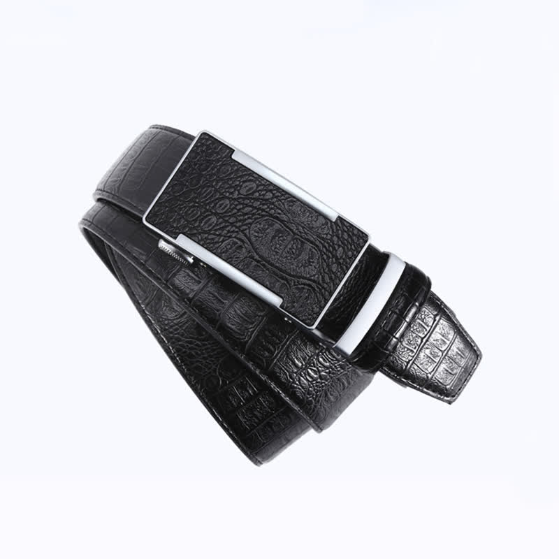 Ceinture en cuir de luxe à motif peau de crocodile pour homme