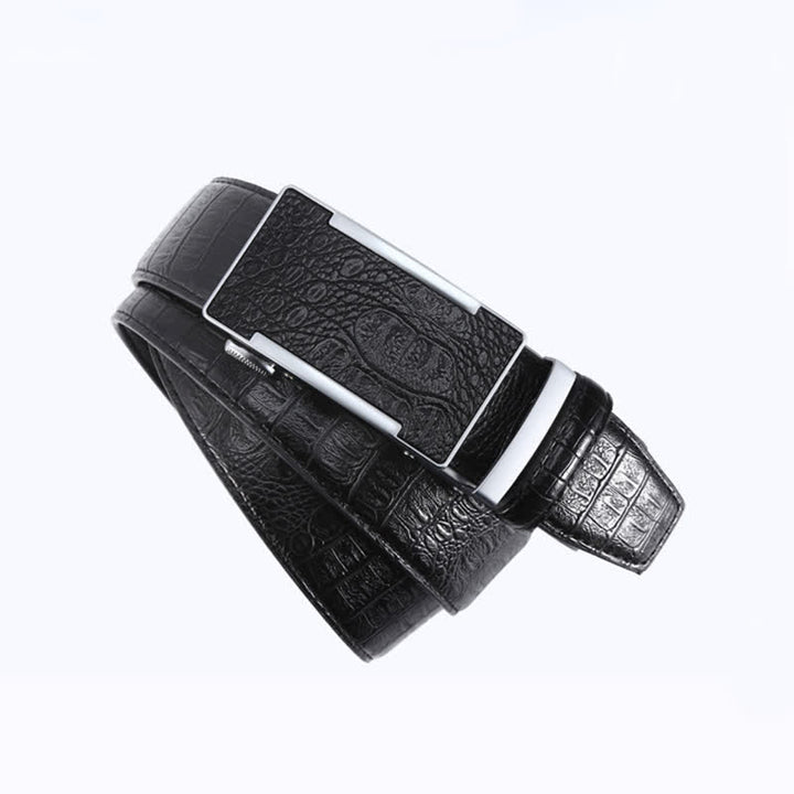 Ceinture en cuir de luxe à motif peau de crocodile pour homme
