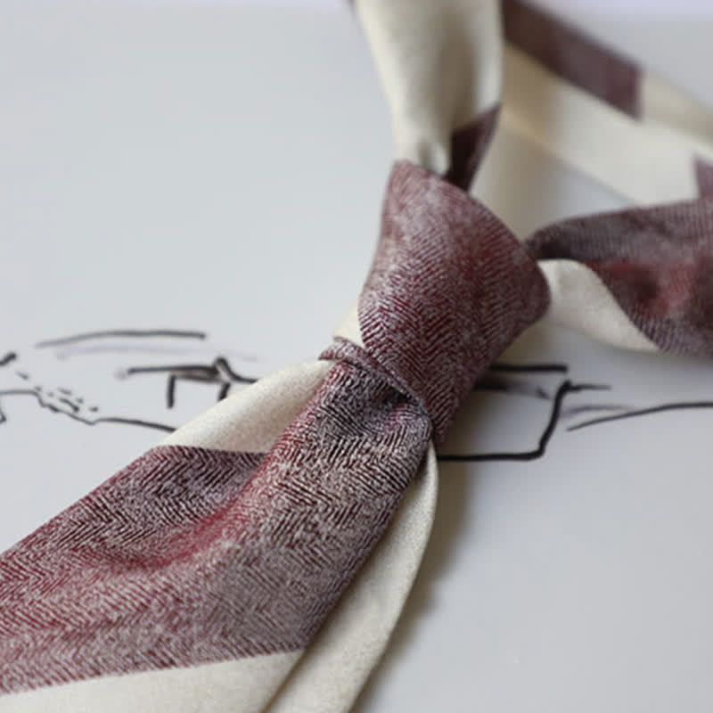 Cravate rayée à blocs de couleurs pour hommes