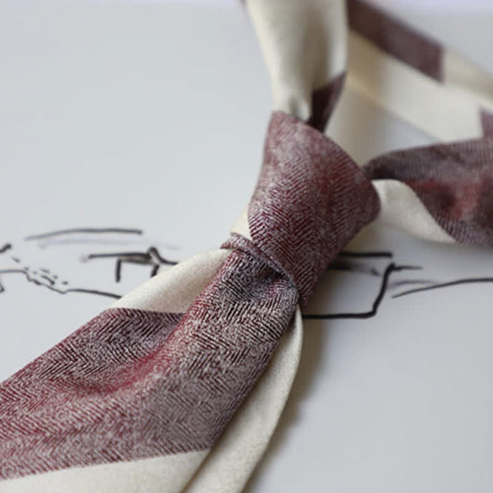 Cravate rayée à blocs de couleurs pour hommes