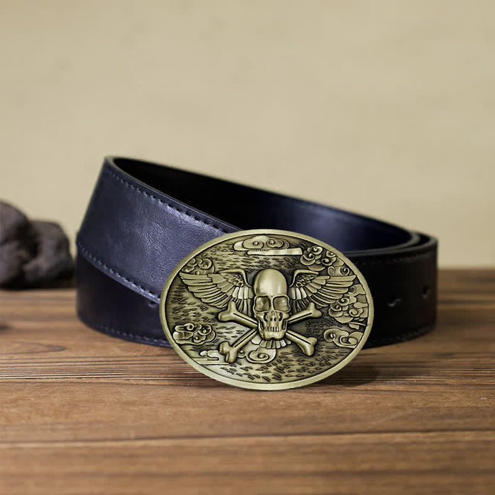 Ceinture en cuir avec boucle créative pour porte-bière en forme d'ange et de crâne pour homme