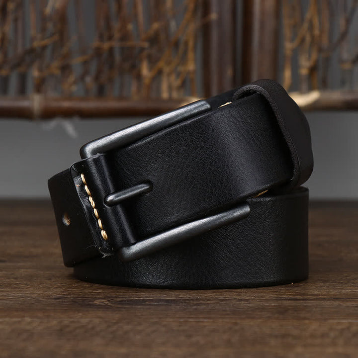 Ceinture en cuir de cowboy brillant et rétro pour homme