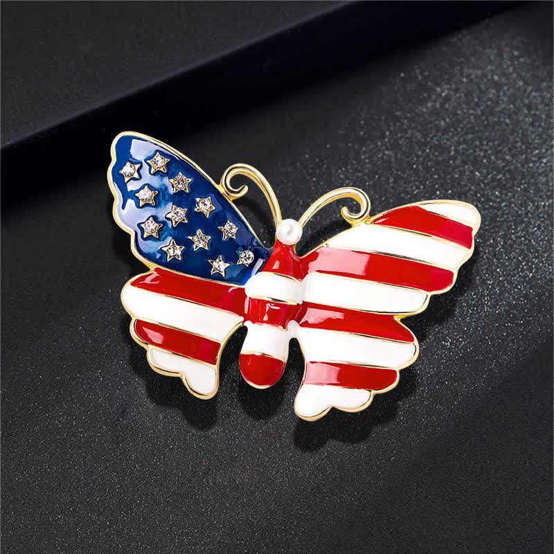 Broche papillon drapeau américain pour homme