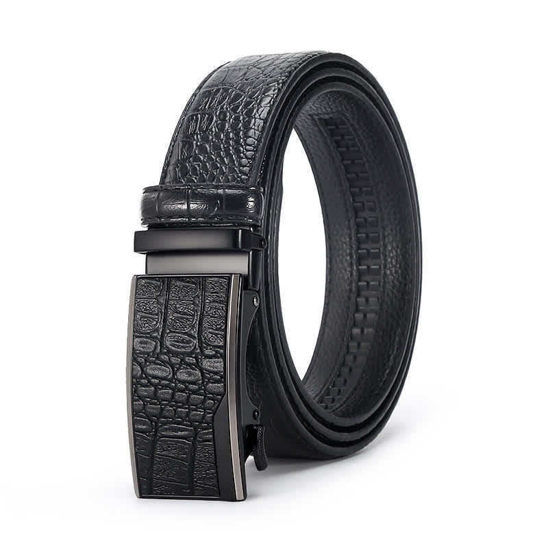 Ceinture en cuir de luxe à motif peau de crocodile pour homme