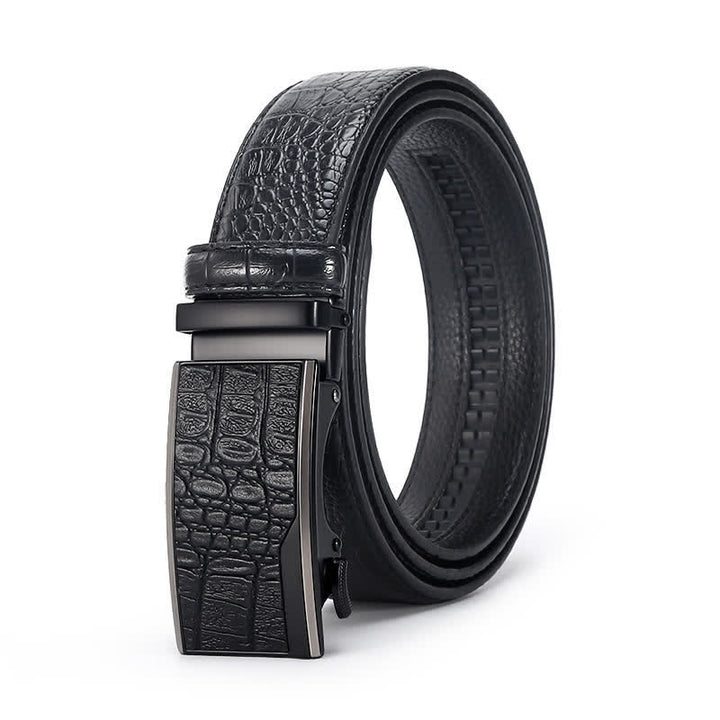 Ceinture en cuir de luxe à motif peau de crocodile pour homme