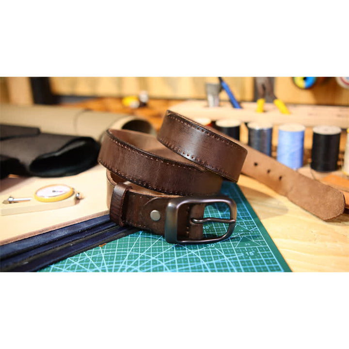 Ceinture en cuir vieilli style western pour homme