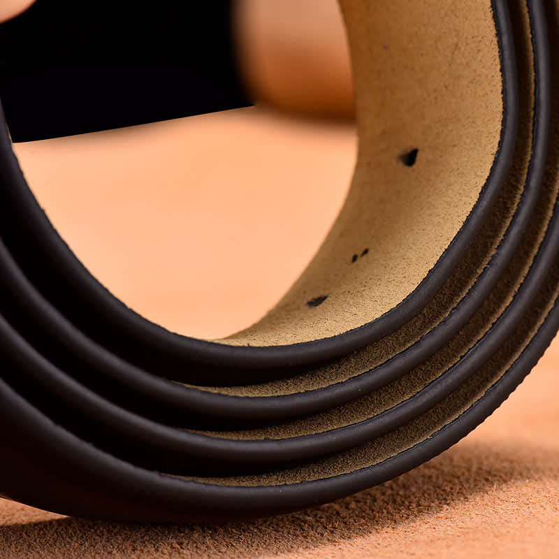 Ceinture en cuir noir et argent noble pour homme