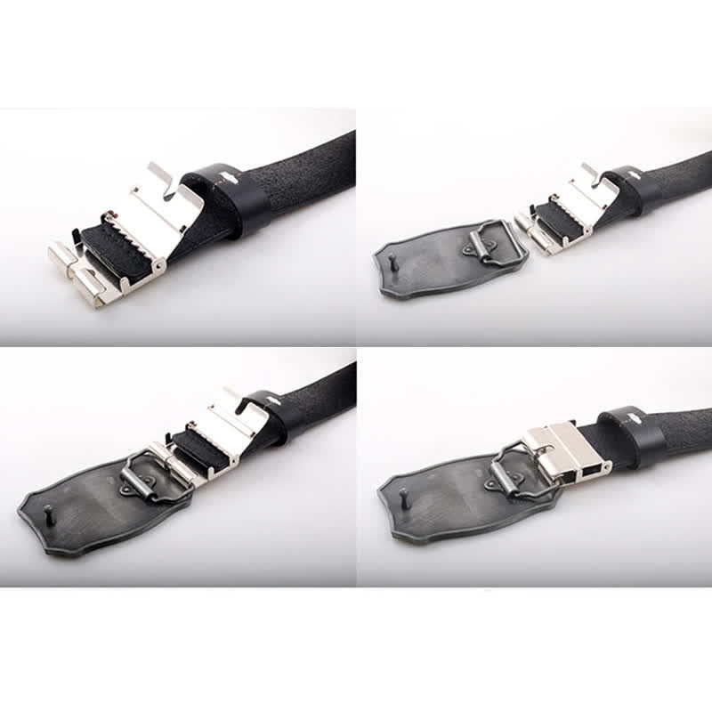 Ceinture en cuir de luxe pour homme avec drapeau américain et aigle