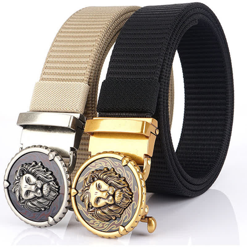 Ceinture pratique en nylon à motif tête de lion pour homme - image 1
