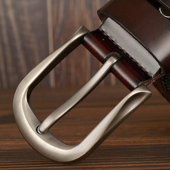 Ceinture en cuir à motif drapeau aigle en relief pour homme