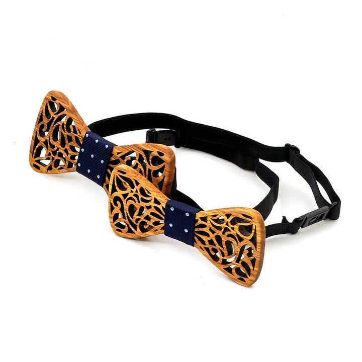 Lot de 2 nœuds papillon en bois creux parent-enfant pour homme