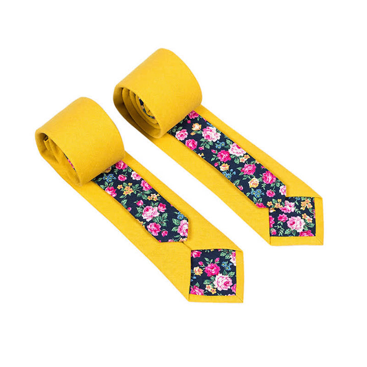 Cravate patchwork florale à carreaux pour homme