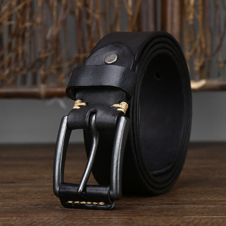 Ceinture en cuir de cowboy brillant et rétro pour homme