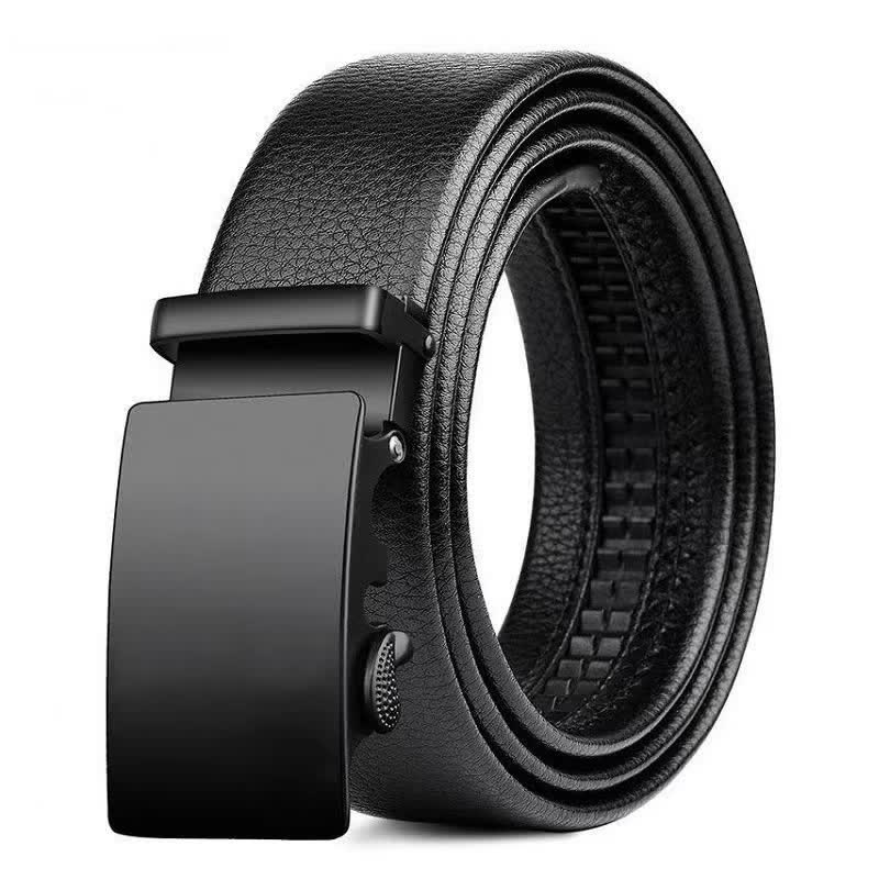 Ceinture en cuir de luxe à boucle automatique pour homme