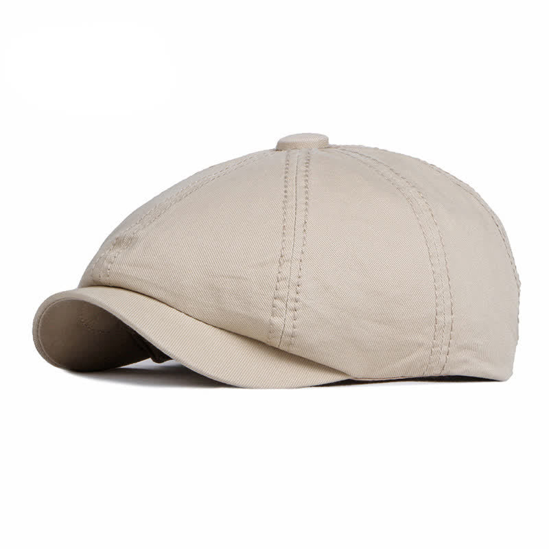Casquette béret décontractée en coton de couleur unie