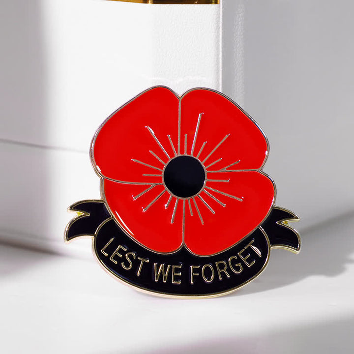 Lot de 3 broches coquelicot unisexes « Lest We Forget »