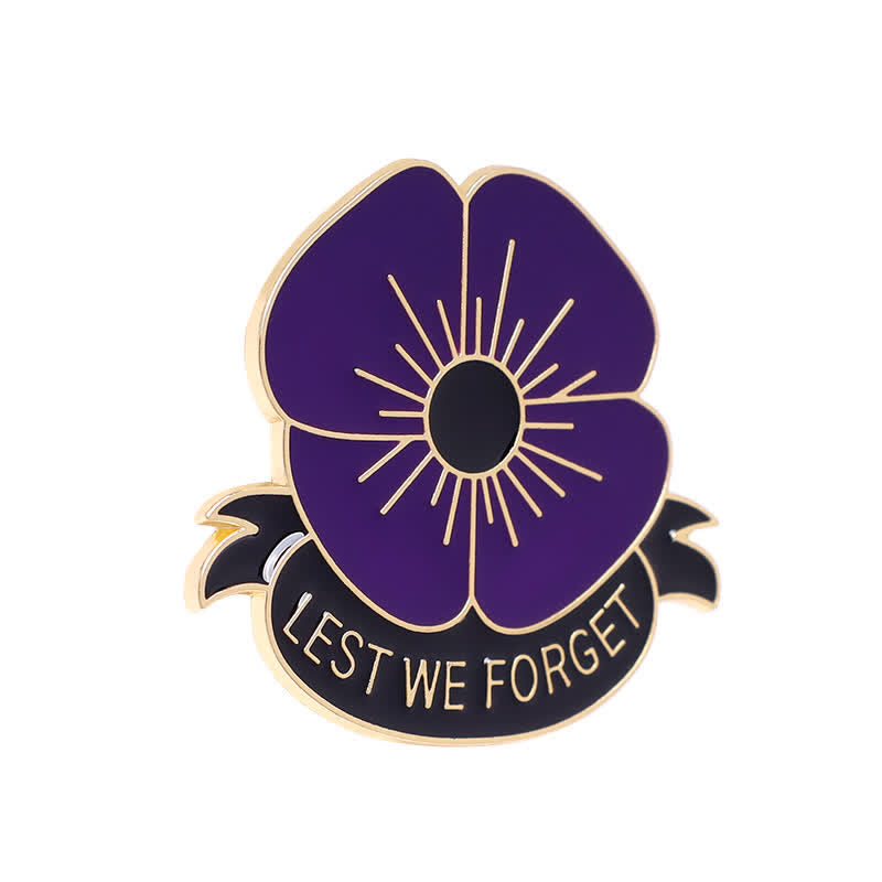 Lot de 3 broches coquelicot unisexes « Lest We Forget »