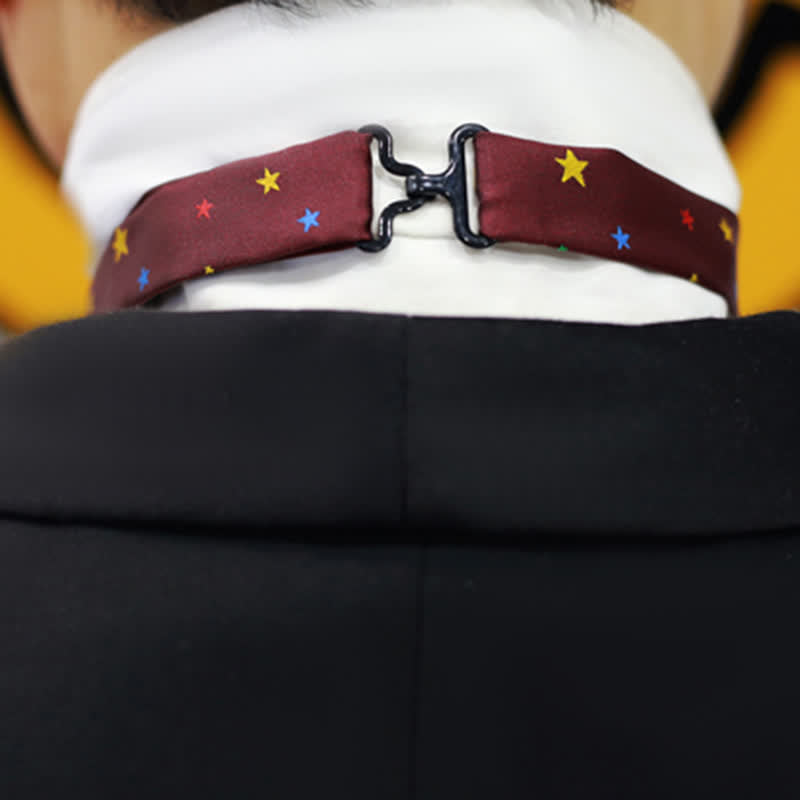 Nœud papillon pour homme avec étoiles scintillantes colorées bordeaux