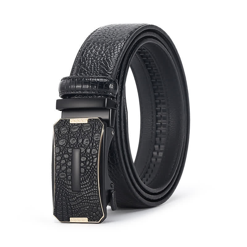 Ceinture en cuir de luxe à motif peau de crocodile pour homme