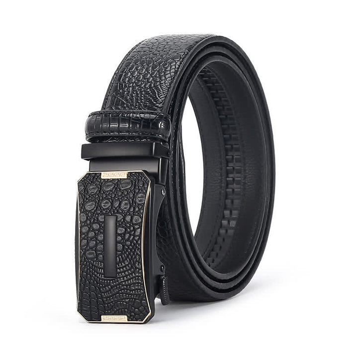 Ceinture en cuir de luxe à motif peau de crocodile pour homme