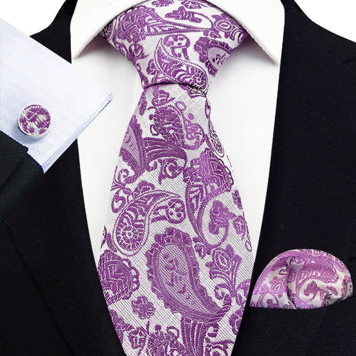 Ensemble de 3 cravates à motif cachemire exotique pour homme