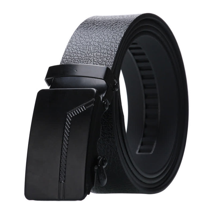 Ceinture en cuir noir à boucle automatique pour homme