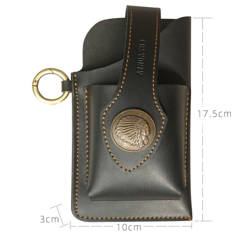 Sac ceinture rétro en laiton avec bouton pression magnétique pour téléphone portable