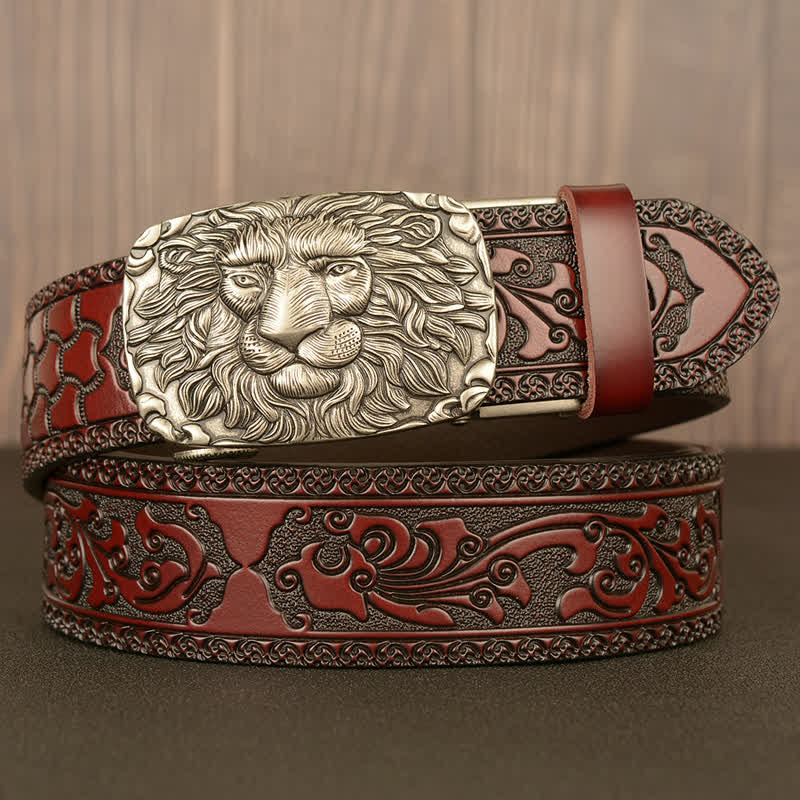 Ceinture en cuir à tête de lion pour homme Honor