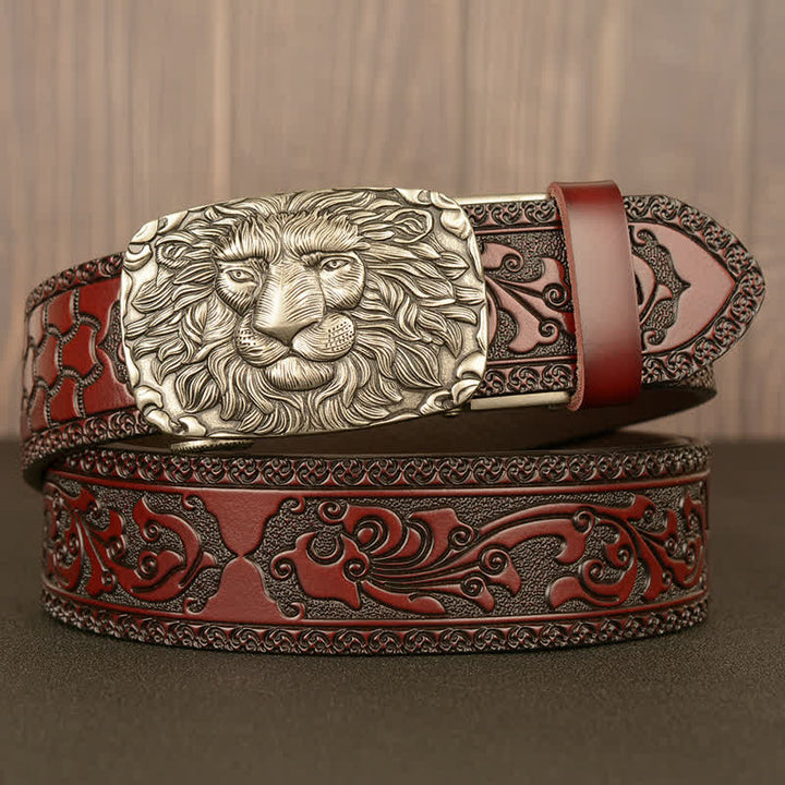 Ceinture en cuir à tête de lion pour homme Honor