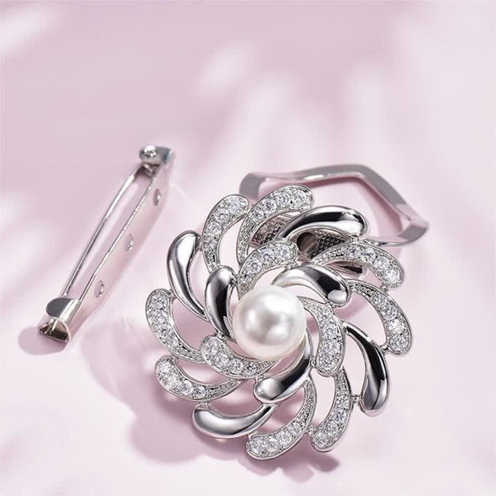 Broche à boucle florale en chrysanthème pour femme