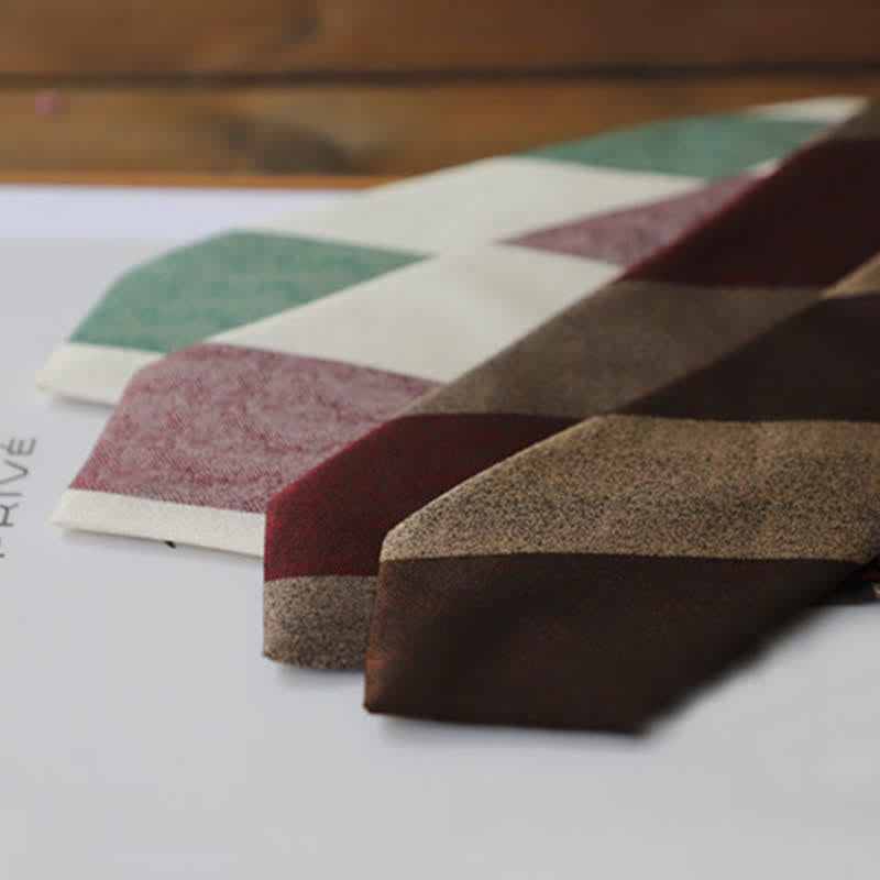 Cravate rayée à blocs de couleurs pour hommes