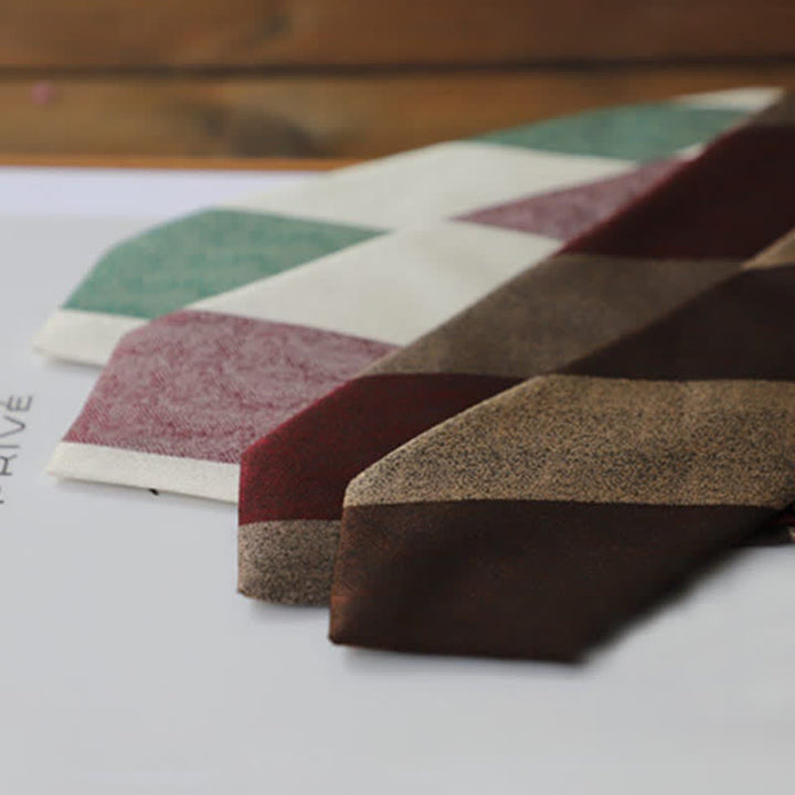 Cravate rayée à blocs de couleurs pour hommes