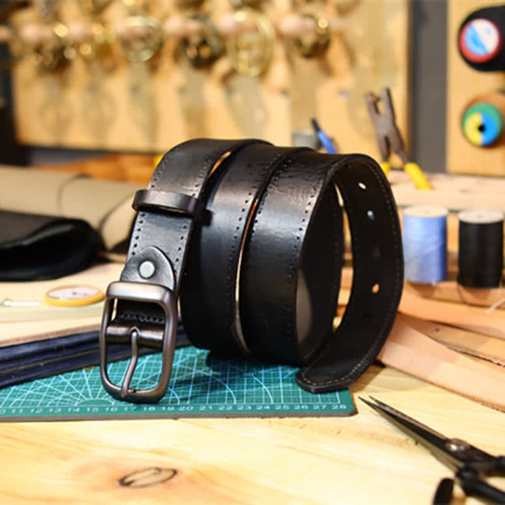 Ceinture en cuir vieilli style western pour homme