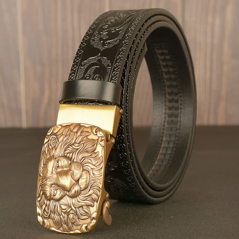 Ceinture en cuir à tête de lion pour homme Honor