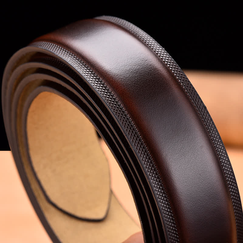 Ceinture en cuir noir et argent noble pour homme